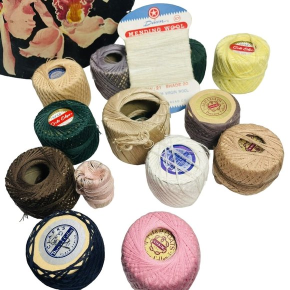 Vintage CANCO Helen Harrison Chicago Black Tin Irises Darling Cotton Leftovers - Picture 14 of 16